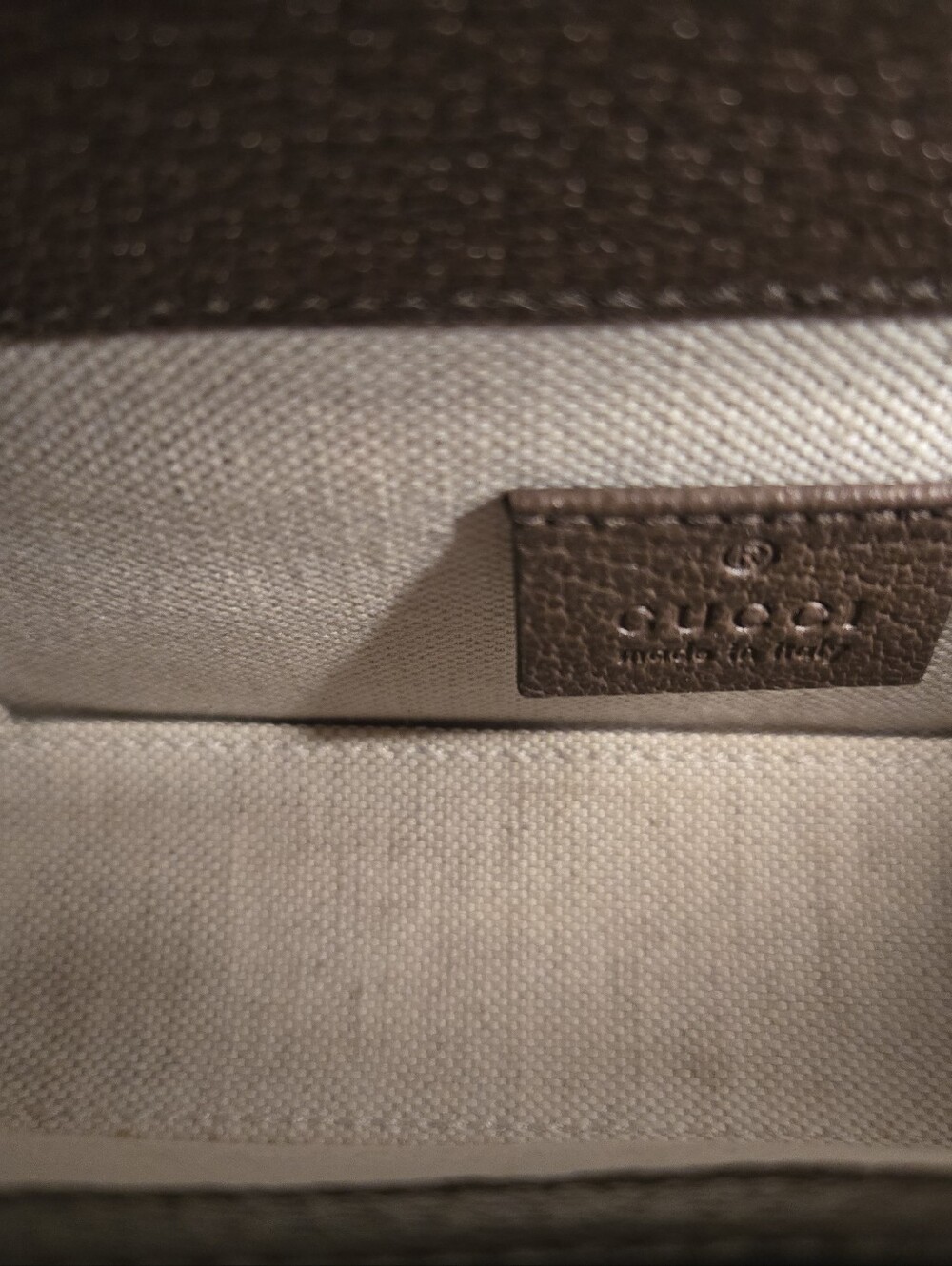 Gucci Brown GG Supreme Canvas Shoulder Bag with Gold Horsebit - Picture 9 of 9
